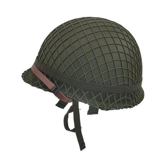 WWII US Army M1 Helmet Replica WW2 Metal Steel Shell With‎ Netting - Picture 2 of 11